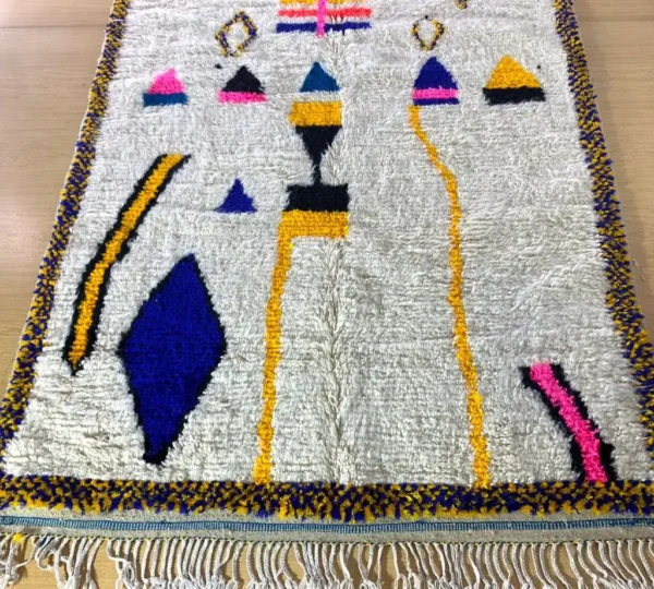 Handmade Azilal rug in Moroccan style featuring bold colors